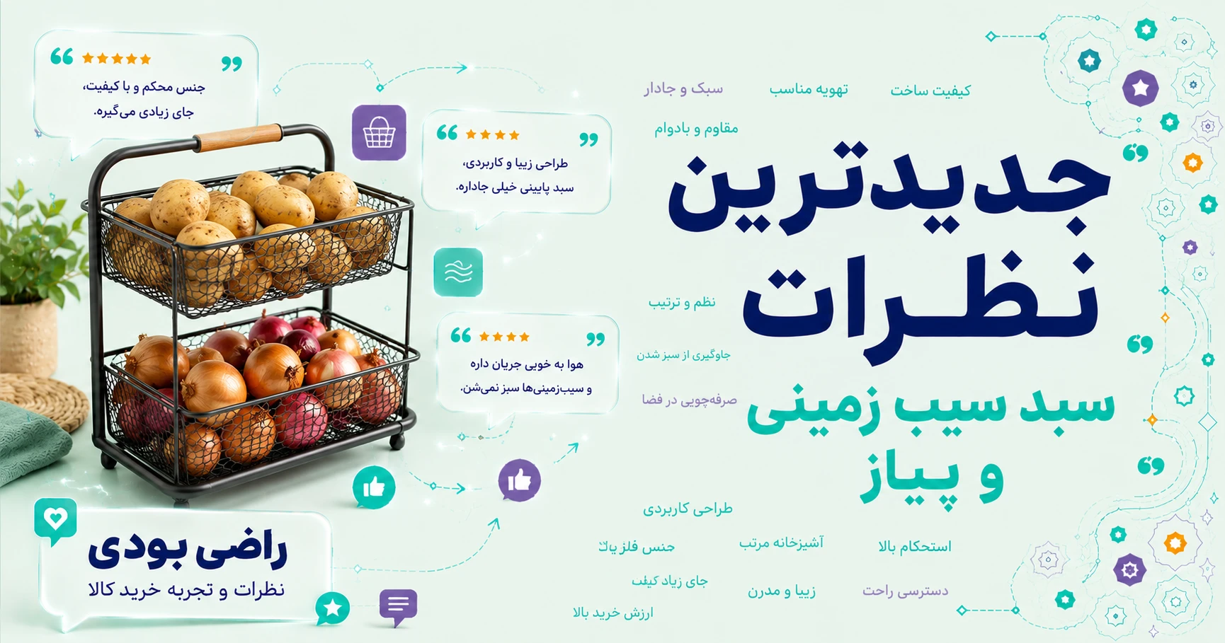 نظرات سبد سیب زمینی و پیاز