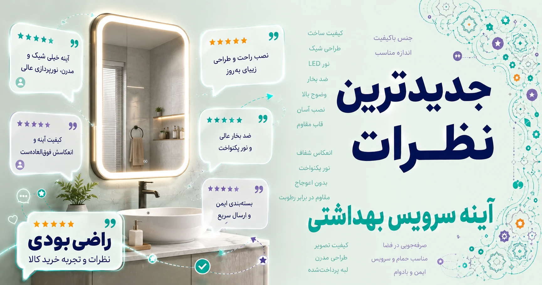 نظرات آینه سرویس بهداشتی