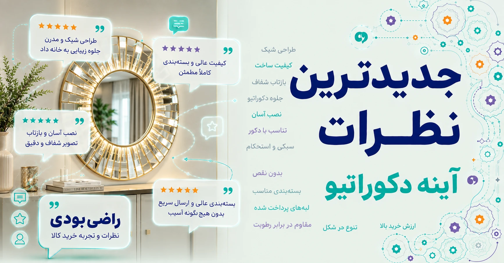 نظرات آینه دکوراتیو برند ایدلیک