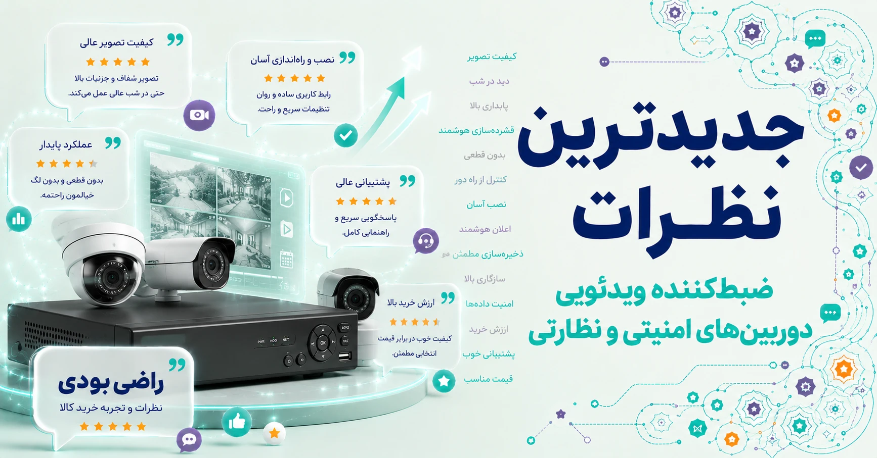 نظرات ضبط‌کننده ویدئویی دوربین‌های امنیتی و نظارتی