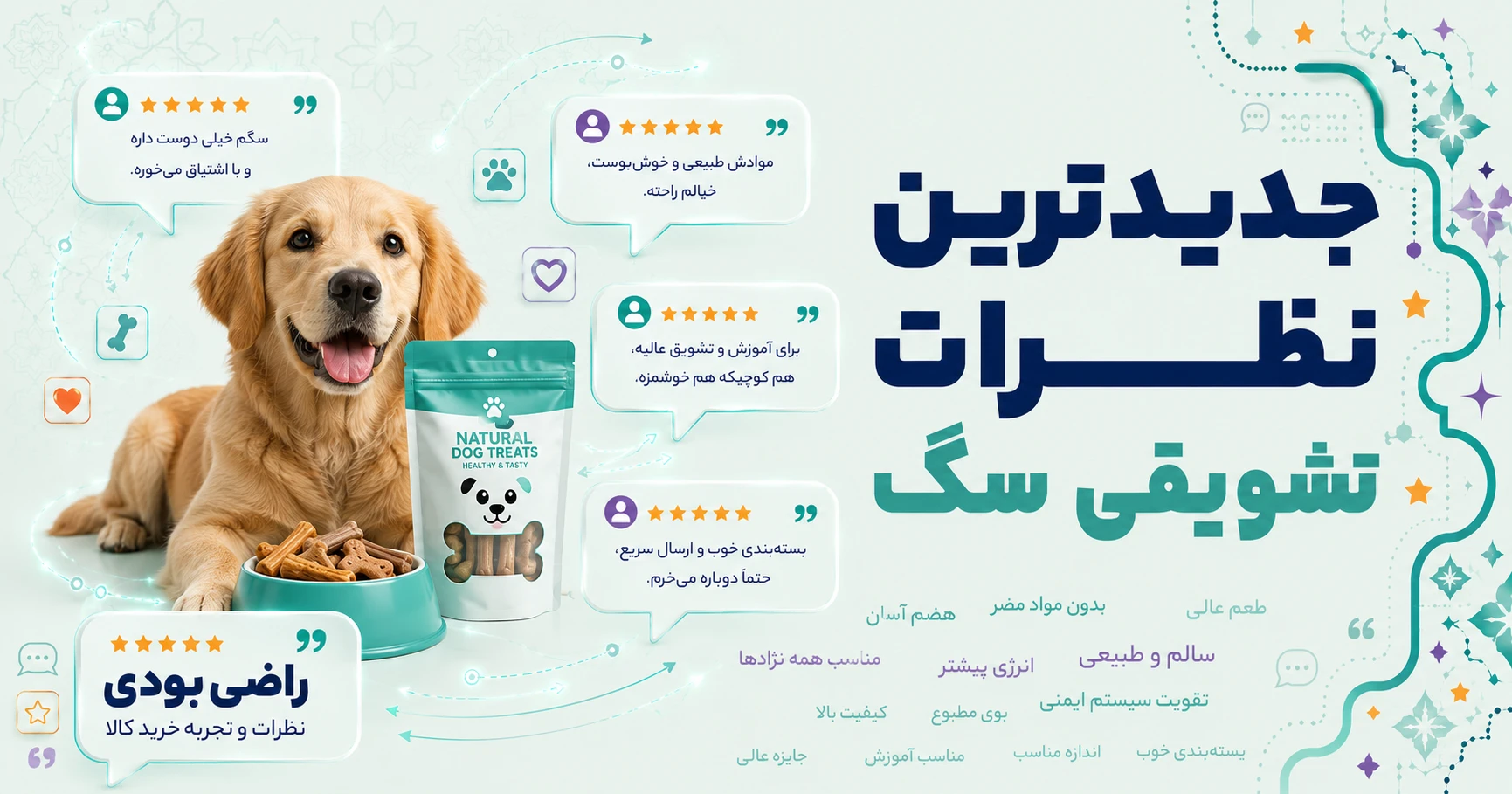 نظرات تشویقی سگ برند غذای سگ ابیش