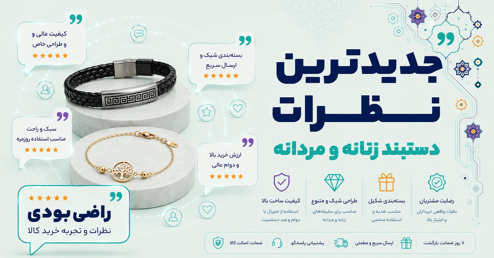 نظرات دستبند زنانه و مردانه برند چرم لانکا