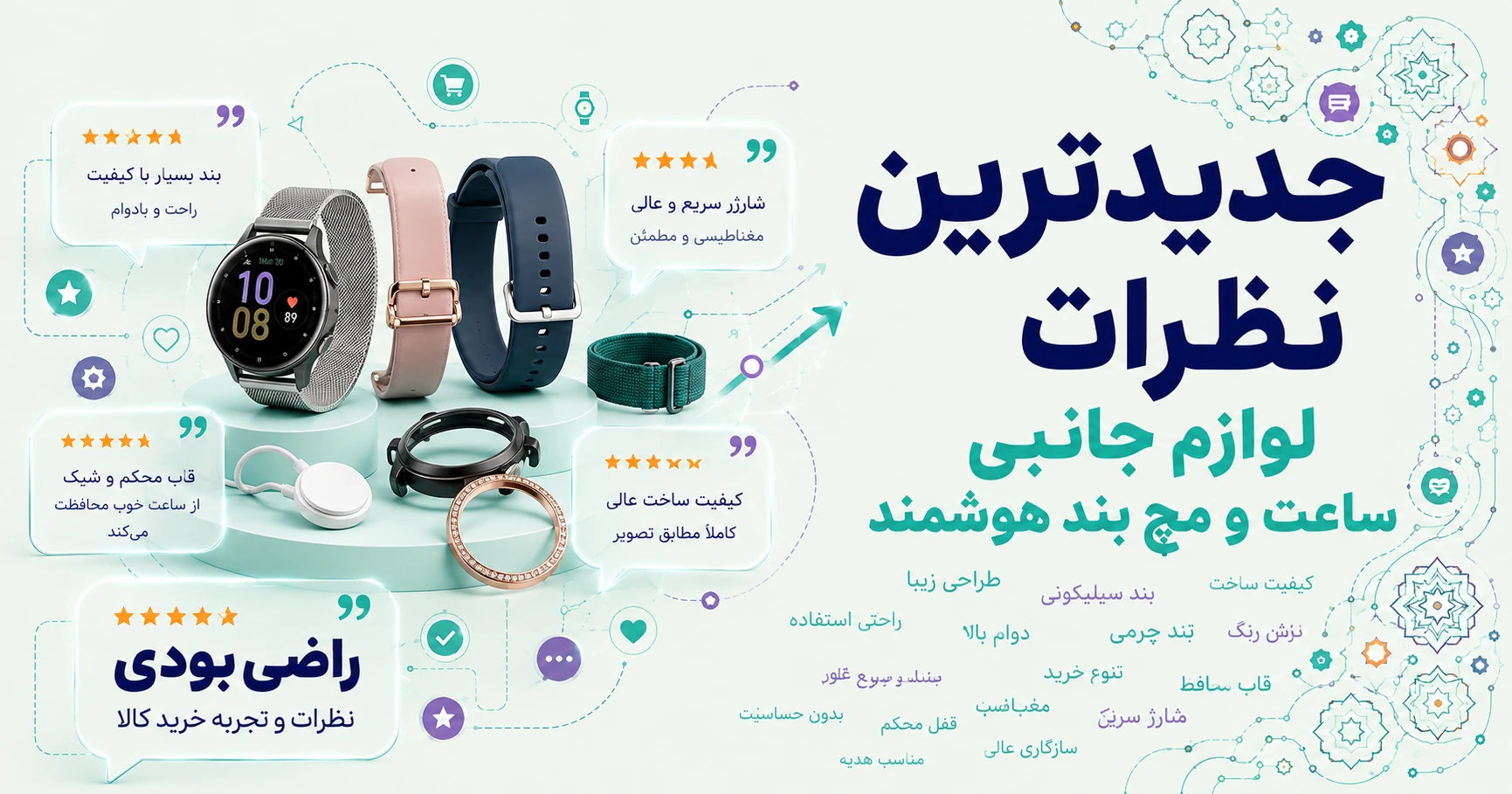 جدیدترین نظرات لوازم جانبی ساعت و مچ بند هوشمند برند آکوآرا