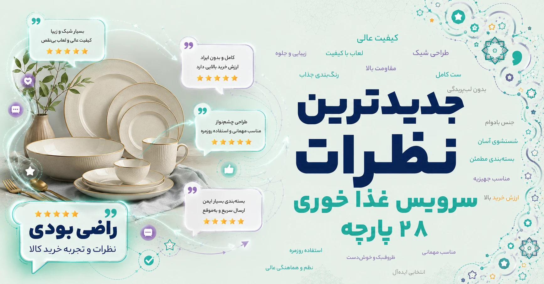 نظرات سرویس غذا خوری 28 پارچه